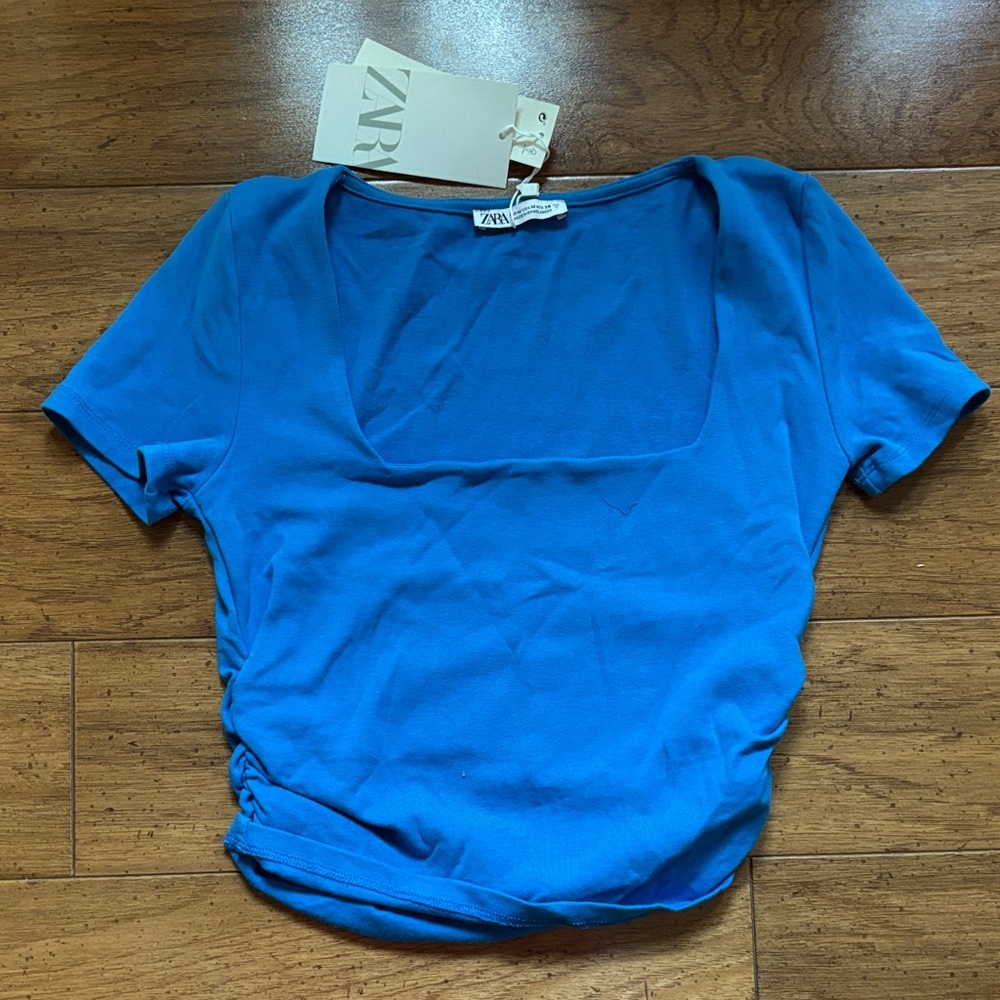 Zara Vibrant Blue Bodysuit Top